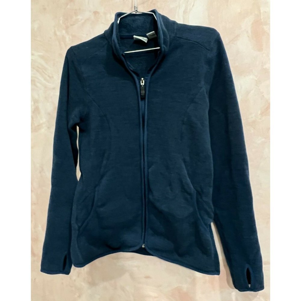 storm creek fleece front zipper jacket women size XL Blue‎